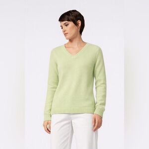 GAP 100% Lambswool V-Neck Sweater Sage Green Size Small Soft Lightweight Classic